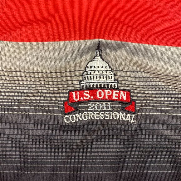 Nike Tiger Woods Collection Polo Red Medium M 2011 US Open Congressional - Picture 3 of 8